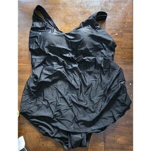 NWOT Swimsuits for All 26W 1 Pc Swim dress Black 126635